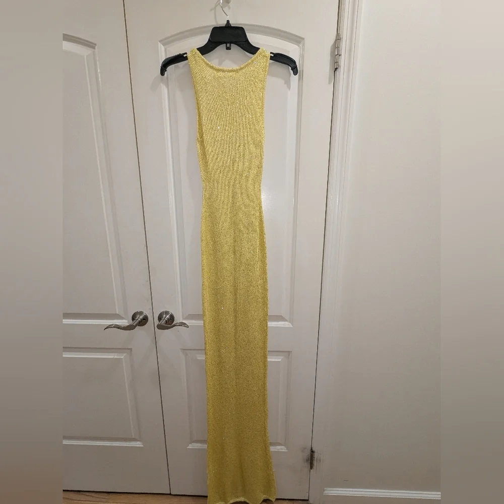 BB3. NWT ASTA RESORT NATALIA DRESS - CHARTREUSE SEQUIN - Picture 7 of 9
